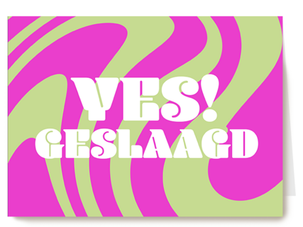 Geslaagd Yes swirl groen roze