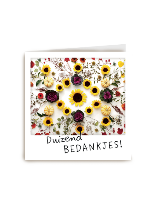 polaroid kaart duizend bedankjes