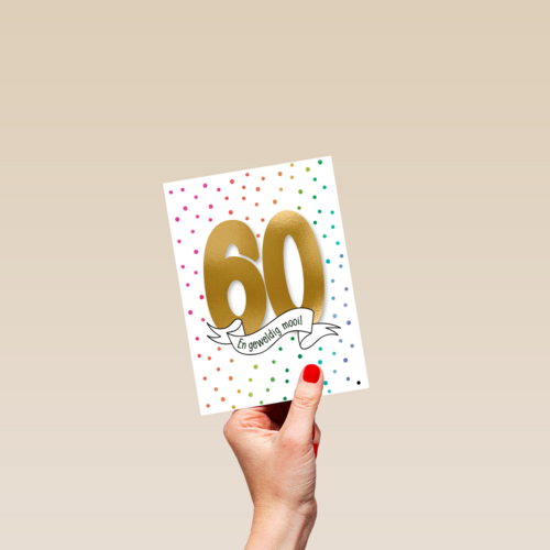verjaardagskaart 60 en zo geweldig mooi