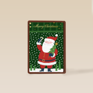 Kerstkaart met kerstman merry christmas