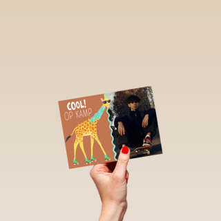 Giraf Cool Op Kamp fotokaart
