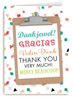 bedankt gracias thank you merci beaucoup kaart