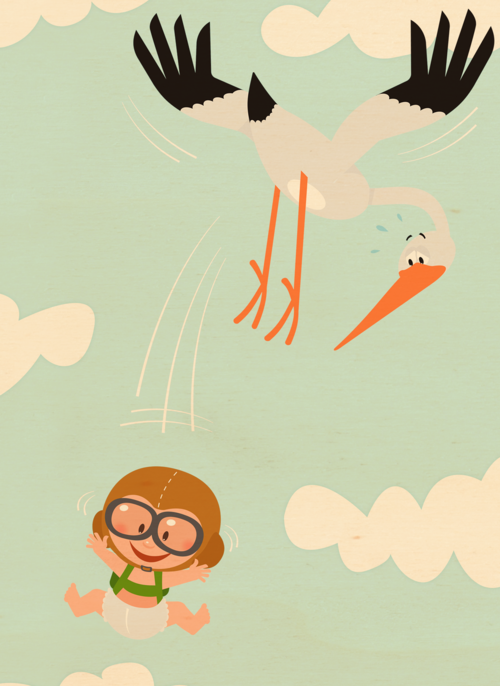 geboorte zoon ooievaar baby grappig