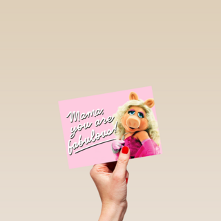 moederdag kaart miss piggy mama you are fabulous