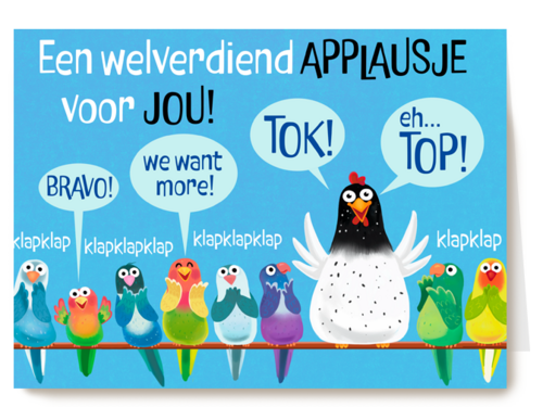 Complimentkaart met kippen