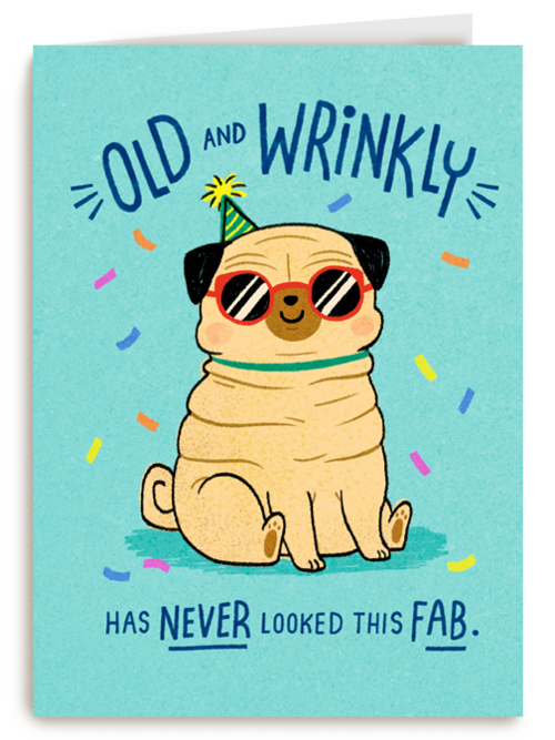 verjaardag kaart grappig old and wrinkly has never looked this fab