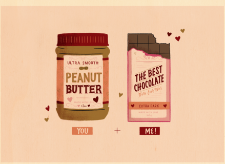 Liefde kaart peanut butter and chocolate