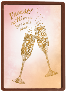 Huwelijkskaart 40 jaar getrouwd Proost