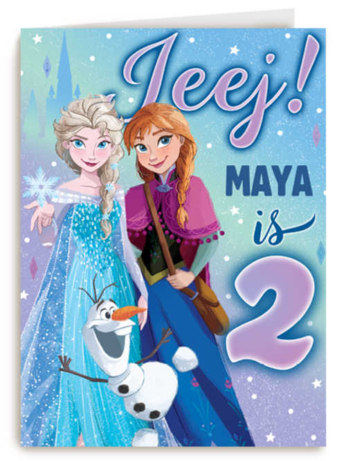 Frozen verjaardagskaart 2 jaar Elsa Anna