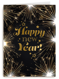 Nieuwjaar Happy New Year zwart