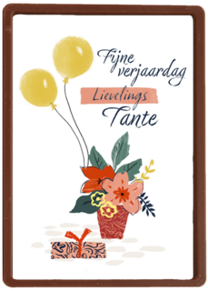 een bloemetje met ballonnen voor een tante