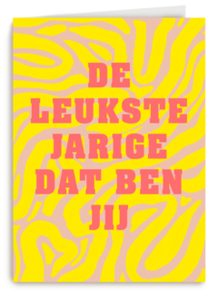 verjaardag kaart hip patroon de leukste jarige dat ben jij