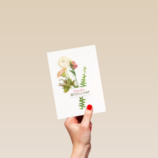 botanical kaart beterschap met een bloemetje