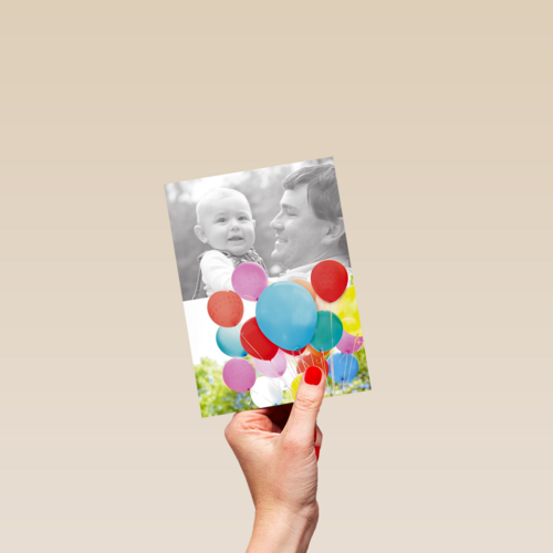 verjaardag fotokaart met heel veel ballonnen