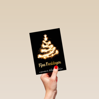 kerstkaart met lichtgevende kerstboom