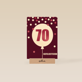 Verjaardagskaart leeftijden vrouw 70 ballon