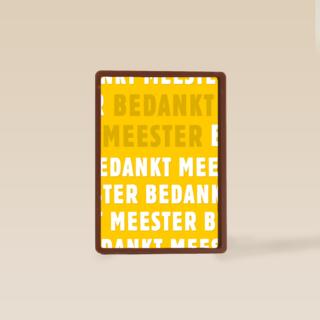 bedankt meester met deze gele kaart