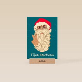 grappige fotokerstkaart met kerstman