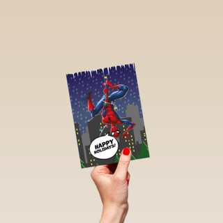 Spiderman kerstkaart happy holidays