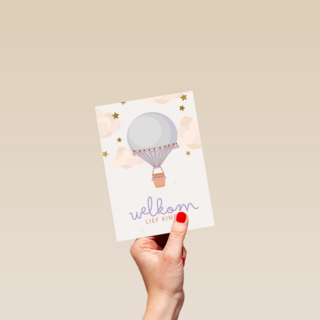 Adoptie felicitatiekaart luchtballon