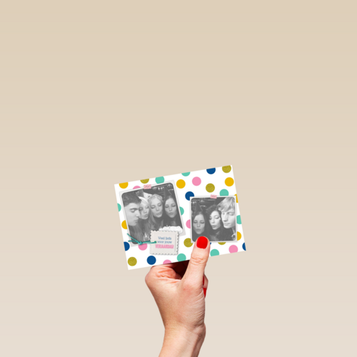 fotokaart verjaardag gekleurde rondjes