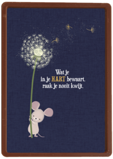 Condoleance kaart muisje met paardenbloem