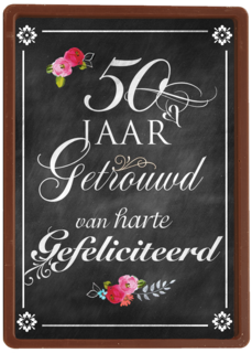 schoolbord vijftig jaar getrouwd