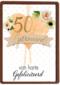 huwelijkskaart 50 jaar getrouwd hart bloemen