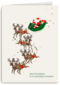 zakelijke kerstkaart met kerstman en rendieren