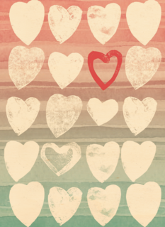 vrolijke hartjes met een marble achtergrond