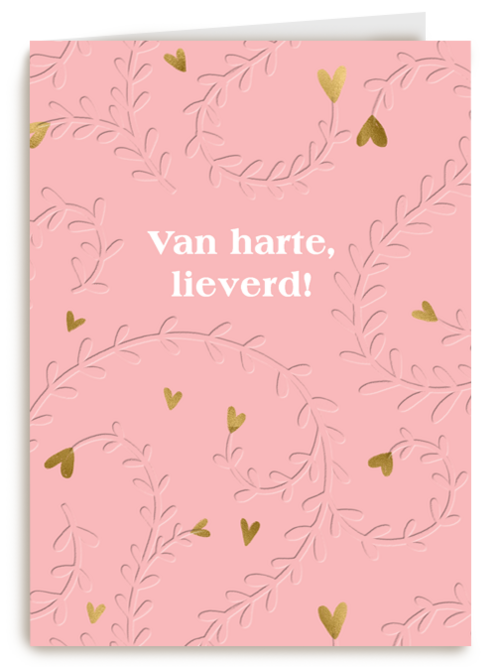 Stijlvolle verjaardagskaart Van harte lieverd