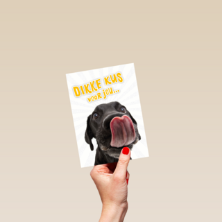 Beterschapskaart Lieve hond Dikke kus voor jou