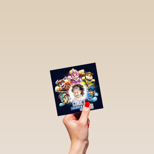 paw patrol verjaardagskaart met foto
