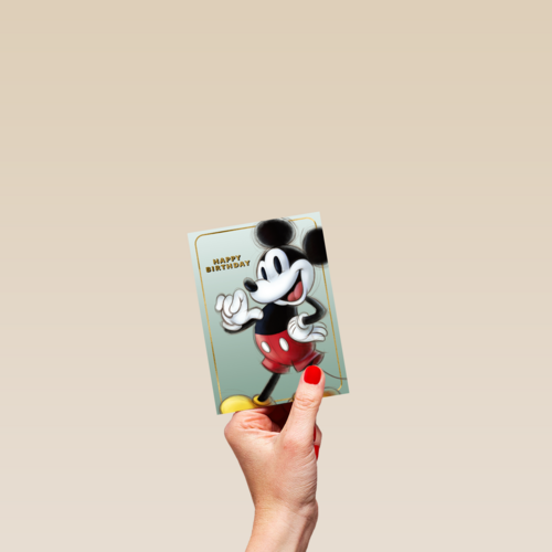 Verjaardagskaart Mickey Mouse klassiek