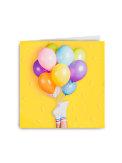 Verjaardagskaart ballonnen met sokken