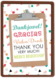 bedankt gracias thank you merci beaucoup kaart