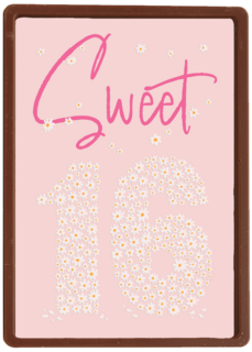 Verjaardagskaart Sweet 16 roze bloemen