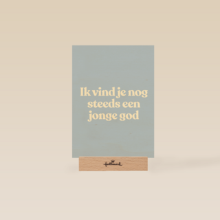 verjaardag kaart man nog steeds jonge god