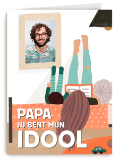 vaderdag fotokaart hip papa jij bent mijn idool