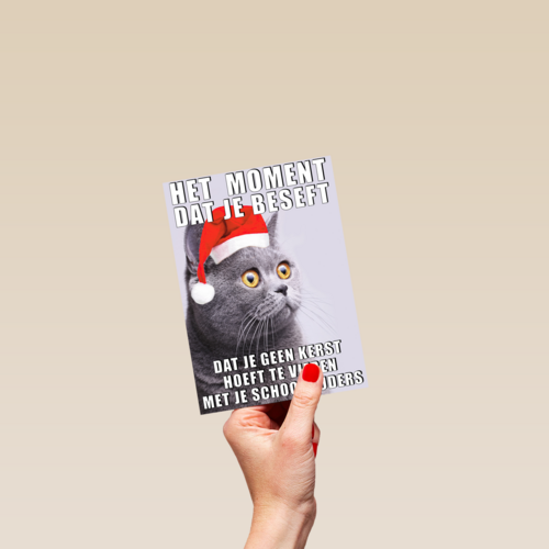 Kerstkaart Grappig Geen kerst met je schoonouders