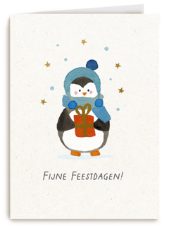 Kinderpostzegels Pinguin Fijne Feestdagen