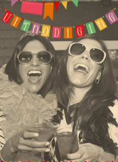 fotokaart uitnodiging vlaggetjes