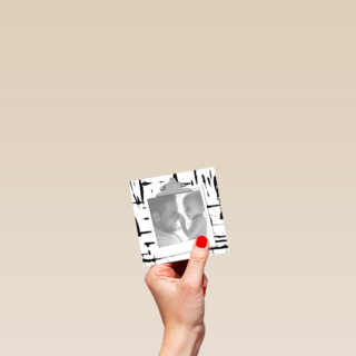 fotokaart vierkant zwart wit blanco polaroid