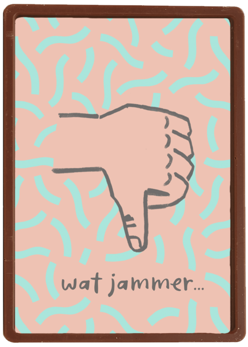 gezakt kaart thumbs down