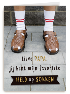 Papa jij bent mijn held op sokken