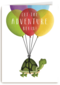 schildpad aan ballonnen