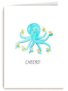 Verjaardagskaart met octopus