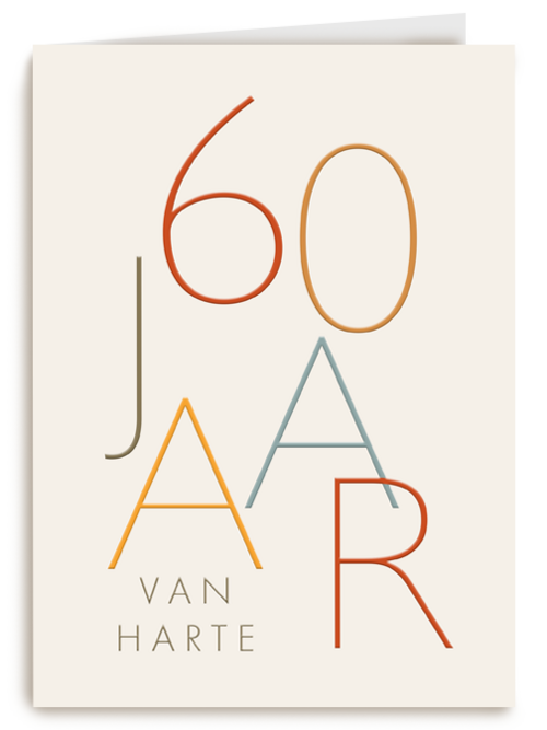 Stijlvolle verjaardagskaart 60 jaar van harte