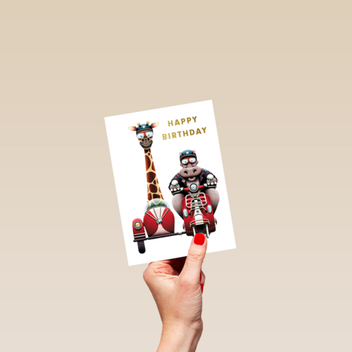 folio happy birthday from hippo and giraffe