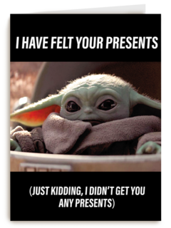 Star Wars Grogu kaart no presents